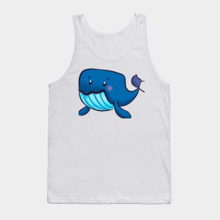 Cute Blue Whale Drawing Tank Top